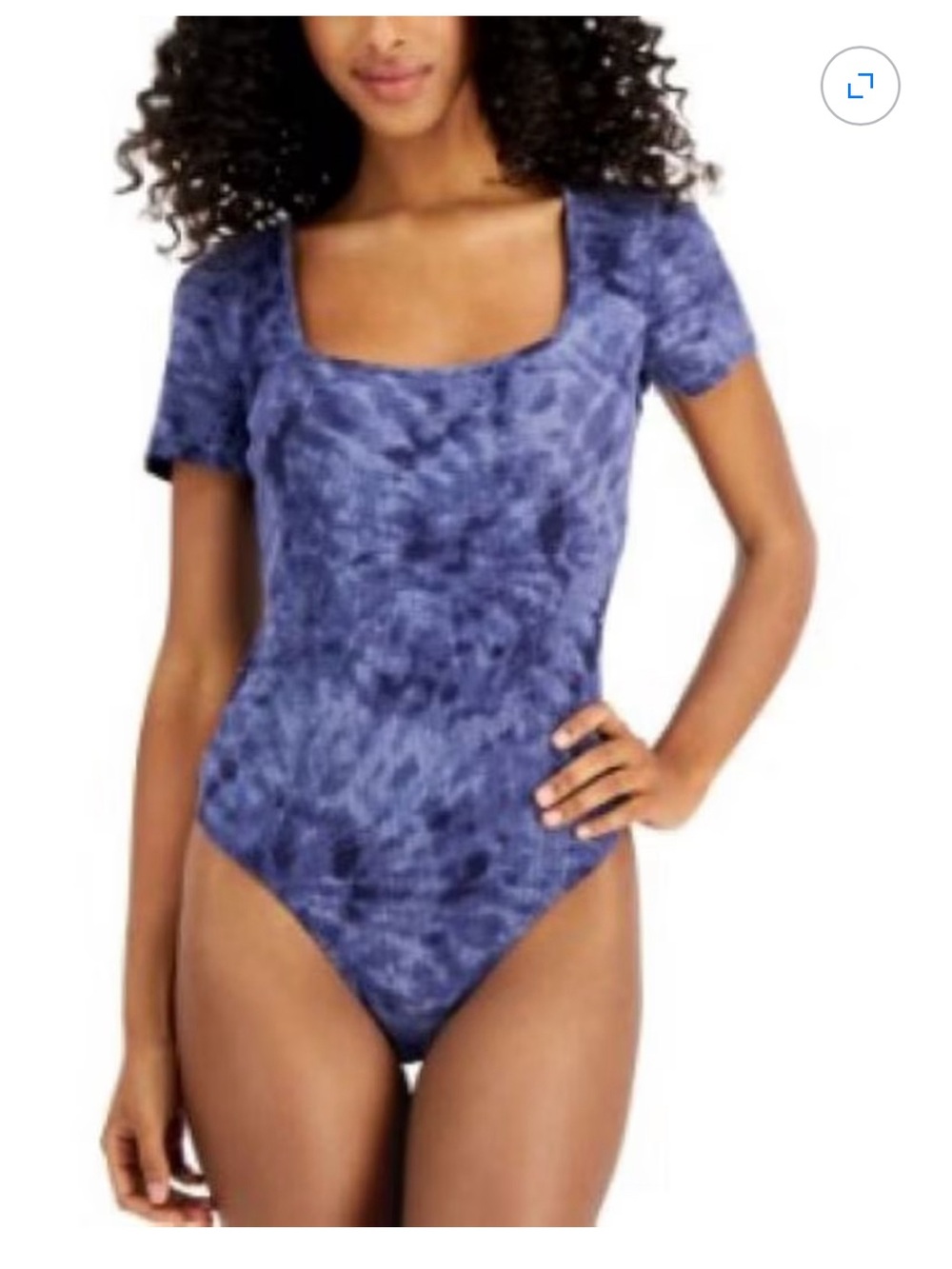 Jenni Navy Blue Tie-Dye Ribbed Scoop Neck Bodysuit XXXL NWT